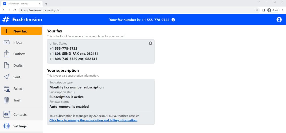 Porting fax number to faxextension